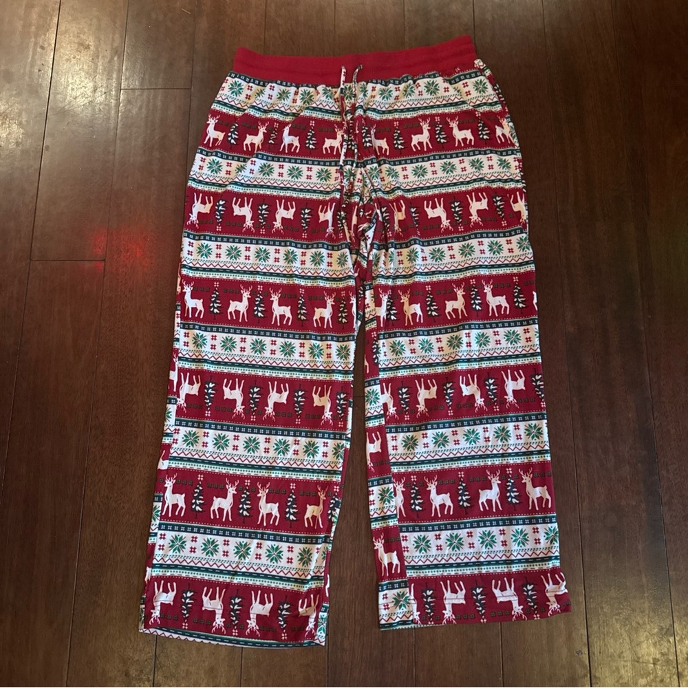 Maurices Adult Red Reindeer Snowflake Christmas Pajama Pants Size XL
